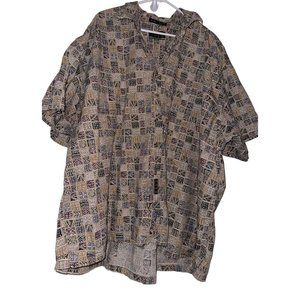 Enro Traditions Mens Camp Shirt Big & Tall Sz 4XL Multicolor Geometric